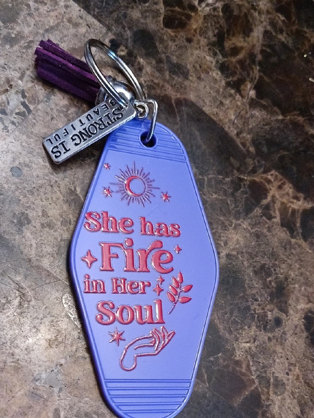 Retro 1960s-70s style keychain   motivational words  Inspirational Motel Key